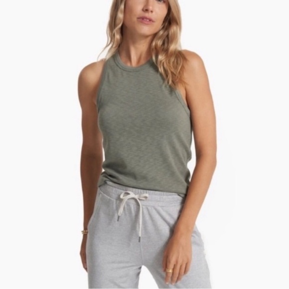 Vuori Tops - Vuori Sunrise High Neck Green Tank Top